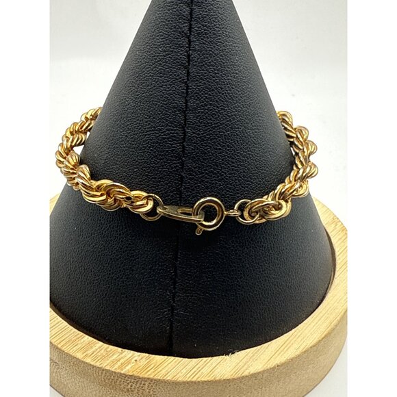 Twisted Rope Gold-Tone Bracelet With Hook Closure - Picture 4 of 5